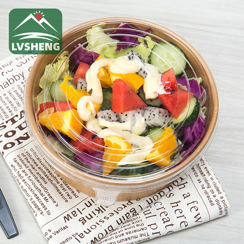 Salatin tasa tare da murfi don sabo salads