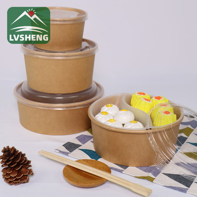 Kunshin Abinci na Kraft Paper Bowls