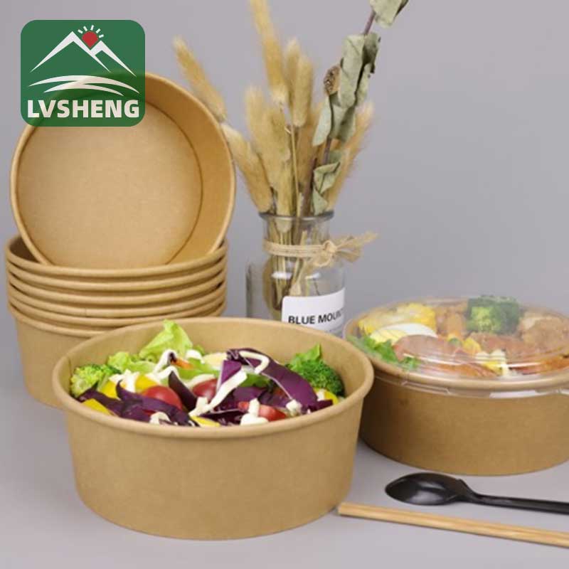 Kraft Salad Bowl tare da murfin takarda